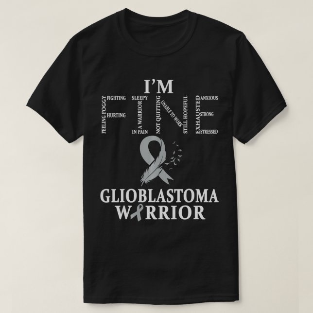 T-shirt Glioblastome Guerrier Je vais bien (Design devant)