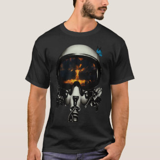 T-shirt Glitch Art bombe atomique dans le casque des pilot
