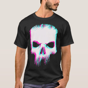 T-shirt Glitch crâne esthétique Minimal Pastel Goth Soft G