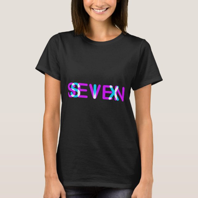 T-shirt Glitch Optical Illusion Six Seven 6 7 Meme Gen Alp (Devant)