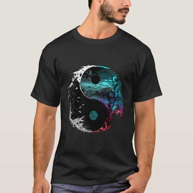 T-shirt Glitch Yin Yang (Devant)