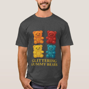 T-shirt Glitterie colorée Gummy Ours Design