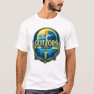 T-shirt Glitzor9 Skyline Badge — Planet & Blade Emblem