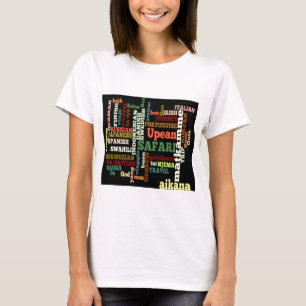 T-shirt Global Travel Language Collage tee - shirts et t-s