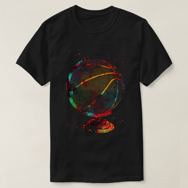 T-shirt Globe de basket-ball 5 (Design devant)