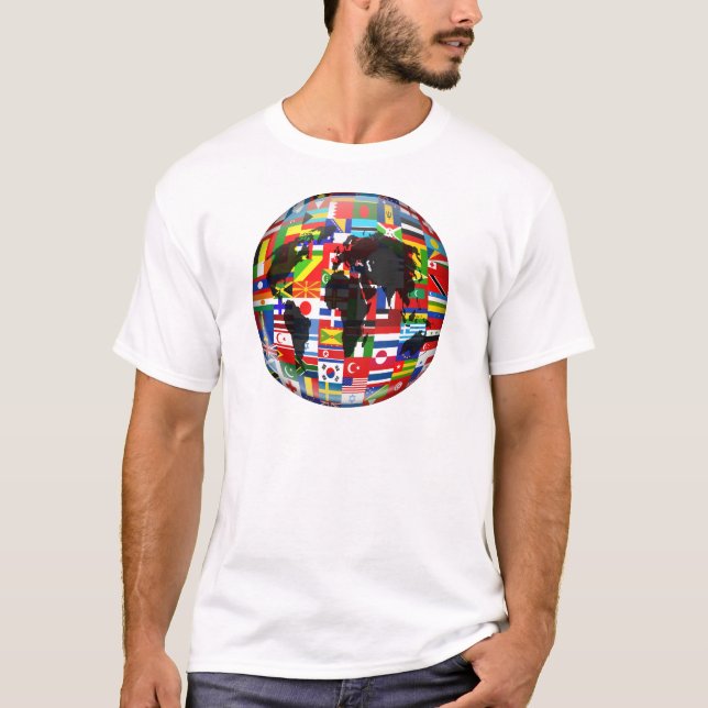 T-shirt Globe de drapeau (Devant)