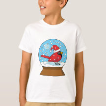Globe des neiges avec cardinal rouge mignon