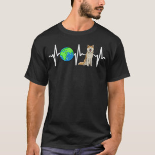 T-shirt Globe Planet Terre Akita Amoureux des chiens Heart