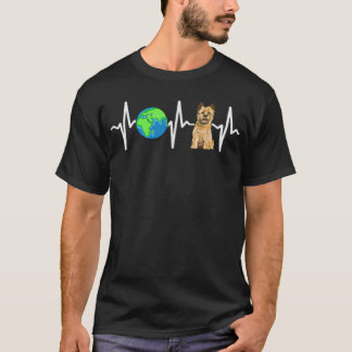 T-shirt Globe Planet Terre Cairn Terrier Heartbeat Dog Lov