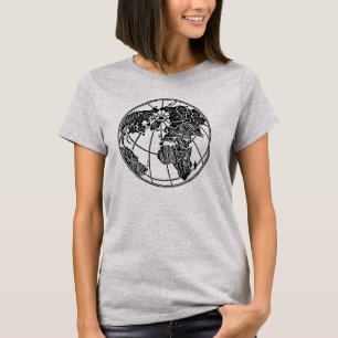 T-shirt Globe terrestre Afrique Asie Europe