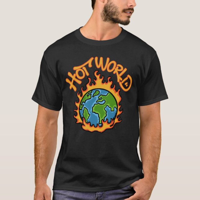 T-shirt Globe with Flames Streetwear (Devant)