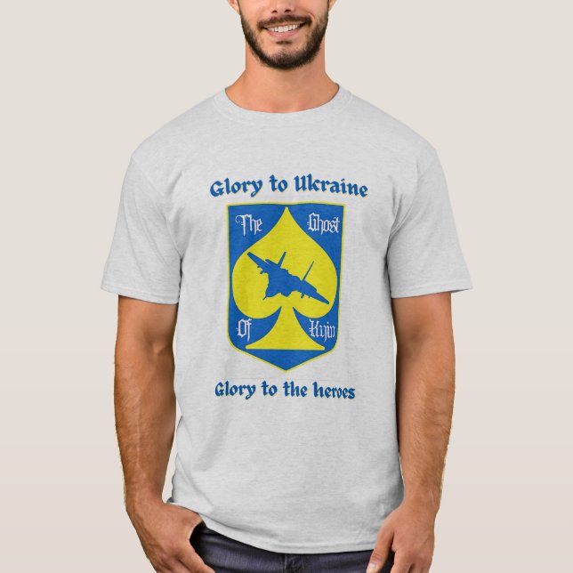 T-shirt Gloire Aux Héros Ukraine Fighter Ace (Devant)