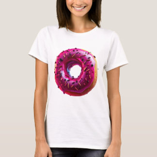 T-shirt Glossy Pink Donut with Dark Sprinkles