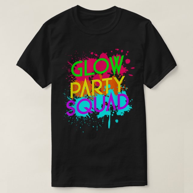 T-shirt Glow Party Squad Funny Halloween Group (Design devant)