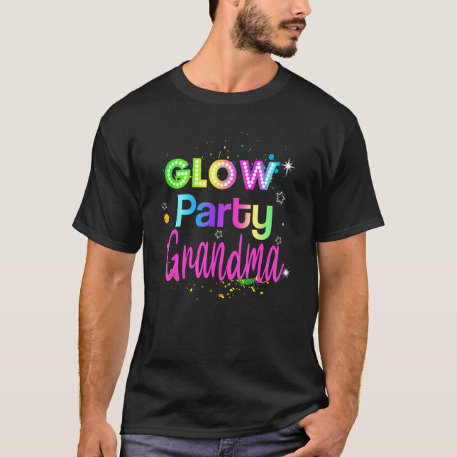 T-shirt Glow Party Squad Grand-mère Paint Splatz (Devant)