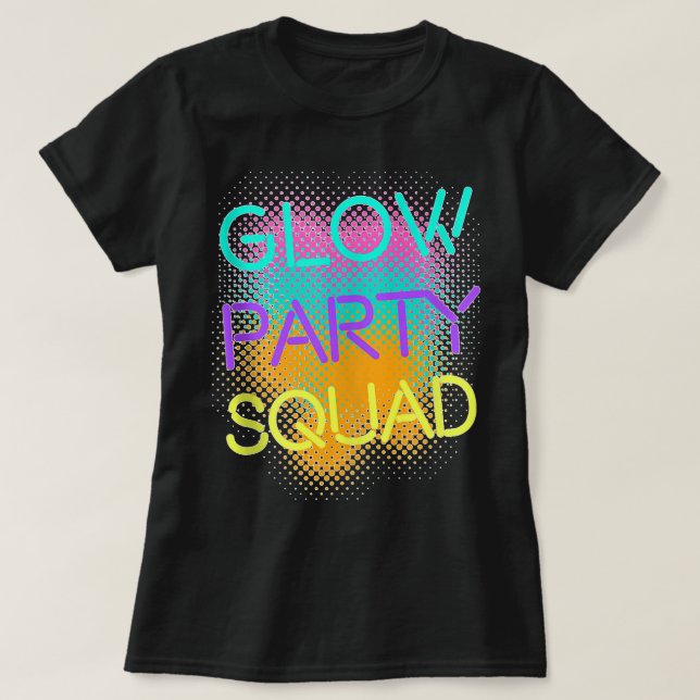 T-shirt Glow Party Squad Group Matching Halloween Party Co (Design devant)