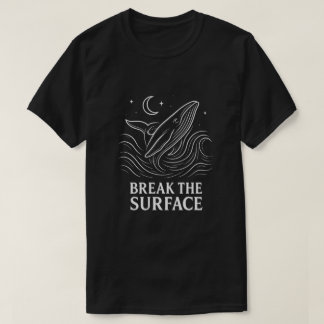 T-shirt Glowing Whale Line-Art Ocean Power