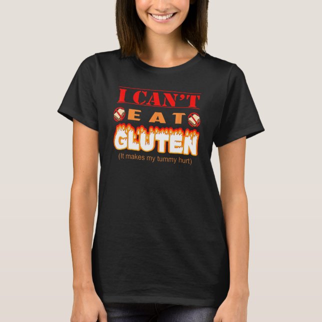 T-shirt Gluten drôle Intolérant Je ne peux pas manger Glut (Devant)