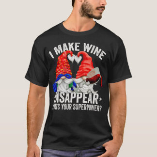 T-shirt Gnome Amateur De Vins Je Fais Disparaître Le Vin C