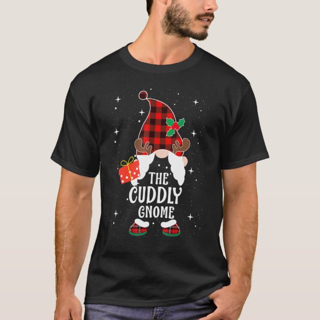 T-shirt Gnome Buffalo Couteux Plaid Matching Family Christ (Devant)