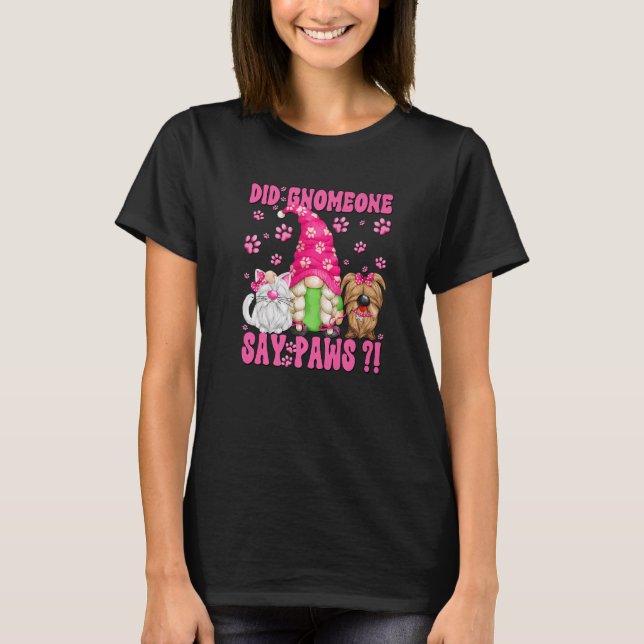 T-shirt Gnome Chat Dit Pour Les Femmes Et Les Filles Migno (Devant)