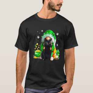 T-shirt Gnome Chat Noir Trèfle Saint Patrick Journee Kitte