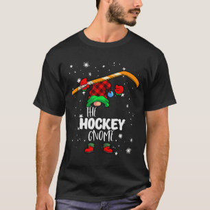 T-shirt Gnome de hockey sur glace à carreaux rouges de Buf