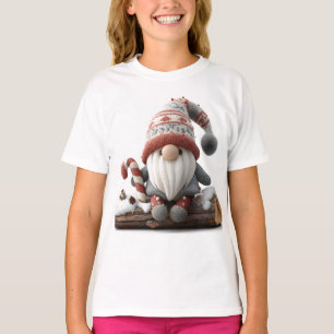 T-shirt Gnome de Noël mignonne avec un Sucre de canne sur