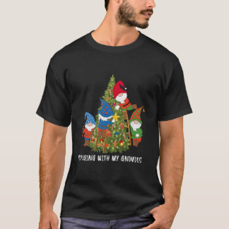 T-shirt Gnome De Noël Qui Passe Avec Mes Gnomies Funny Tre