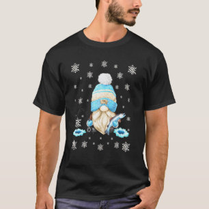 T-shirt Gnome de pêche sur glace pour hommes flocon de nei