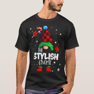 T-shirt Gnome de Style Rouge Plaid Buffalo Famille Corresp