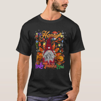 T-shirt Gnome drôle Joyeux Hallothanksmas Halloween Thanks