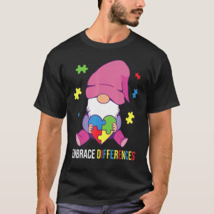 T-shirt Gnome Embrasser les Différences Autisme Sensibilis