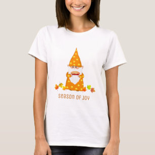T-shirt Gnome & Fall Leaves de Thanksgiving mignon