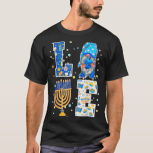 T-shirt Gnome LOVE Hanoukka Dreidel Menorah Chanukah 2022