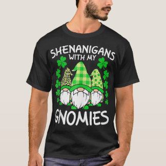 T-shirt Gnome Lover Shenanigans Avec Mes Gnomies St Patric