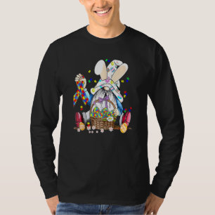 T-shirt Gnome Oeuf Bunny Puzzle Ruban Sensibilisation sur