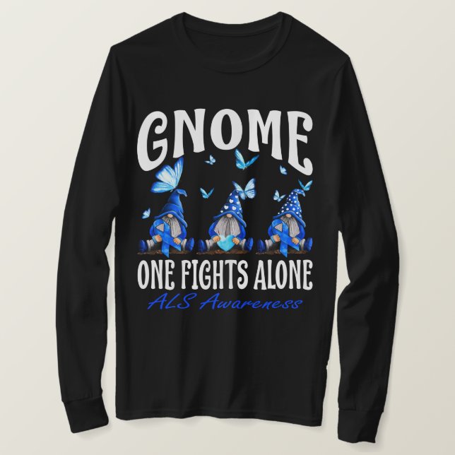 T-shirt Gnome One combat seul la sensibilisation à la SLA (Design devant)