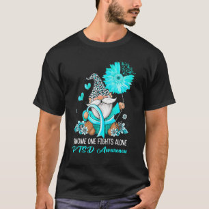 T-shirt Gnome One Fights Alone Ribbon Ptsd Awareness