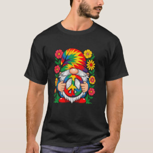 T-shirt Gnome Pacifique Avec Chapeau Arc-En-Ciel Et Fleurs
