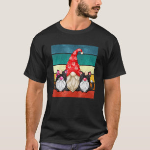 T-shirt Gnome Unique Pour Femmes Hommes Chat Noir Papa Vin