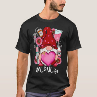T-shirt Gnome Valentine Lpn Infirmière Infirmière Valentin