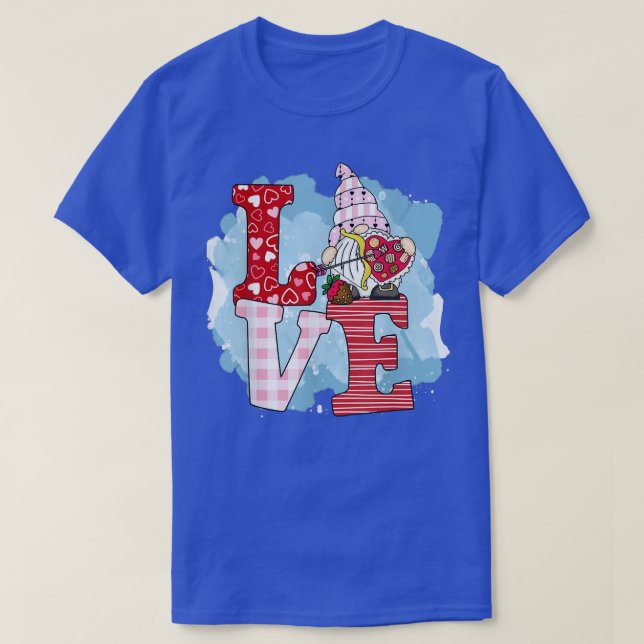 T-shirt Gnome Valentines Day Love Gnome Holding Chocolate  (Design devant)