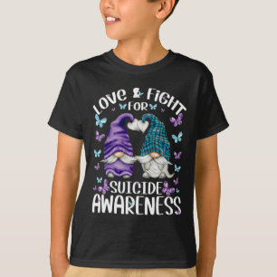 T-shirt Gnome Violet Avec Mignonne Motif Papillon Suicide 