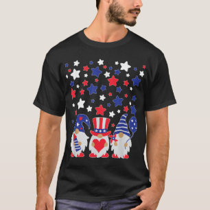T-shirt Gnomes 14 Juillet Rouge Blanc Et Bleu