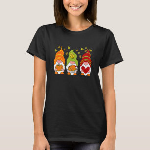 T-shirt Gnomes Citrouille Dinde Automne Tombe Thanksgiving