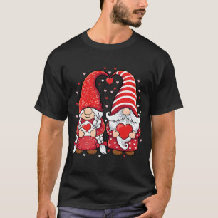 T-shirt Gnomes couple Holding Coeurs amour motif Valentin