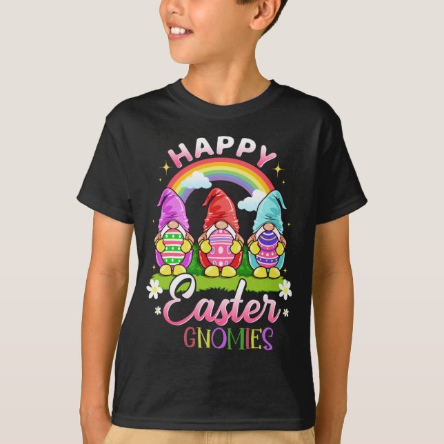 T-shirt Gnomes de Pâques mignons Joyeux Gnomies de Pâques (Devant)