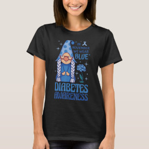 T-shirt Gnomes En Novembre Nous Portons Blue Diabetes Sens
