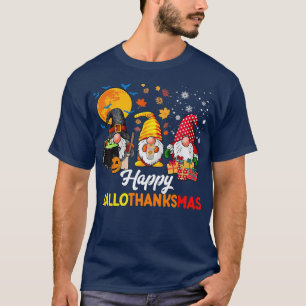 T-shirt Gnomes Halloween Thanksgiving Christmas Happy Hall